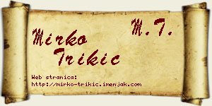 Mirko Trikić vizit kartica